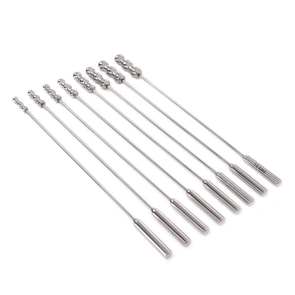 KIT OTTO SONDE URETRALI IN ACCIAO SEX TOY DILATOR BEADS