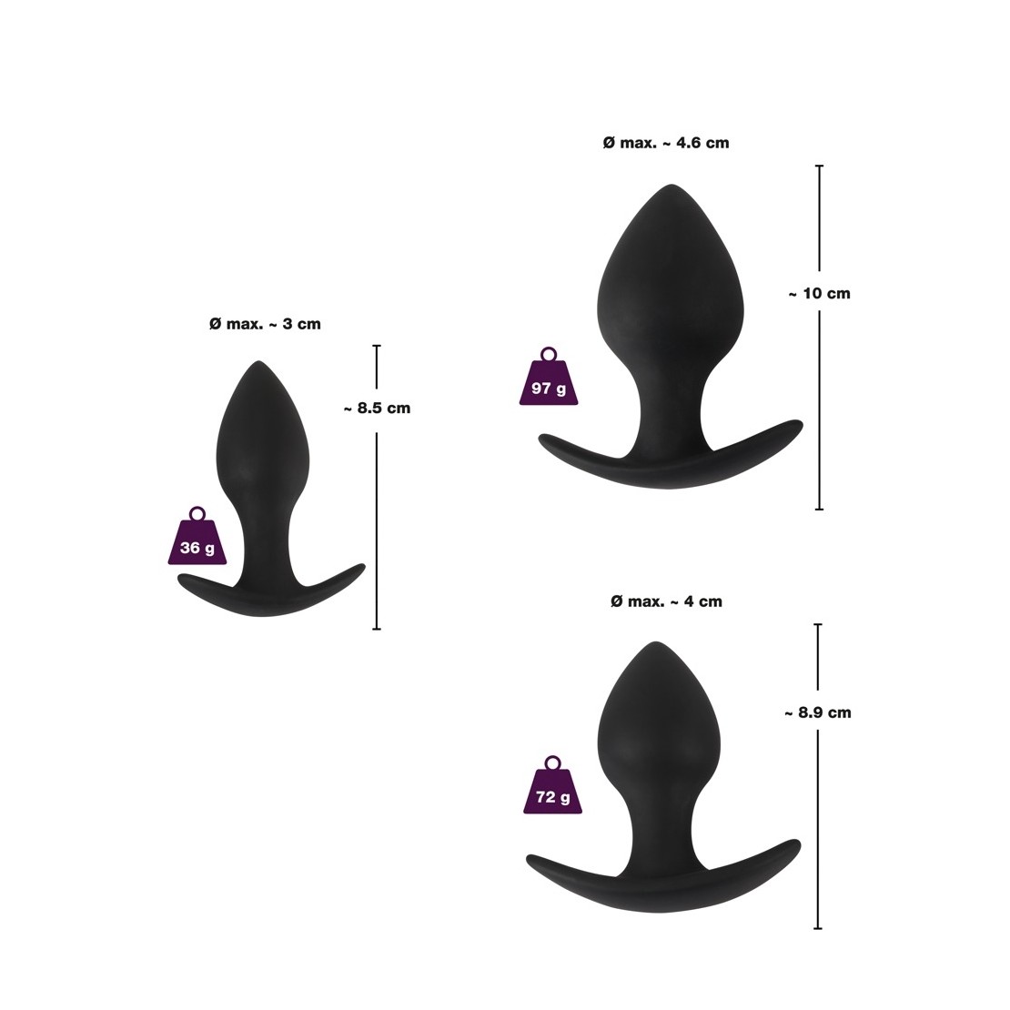 SET TAPPI-PLUG ANALI CON PESO SEX TOY ANAL TRAINER