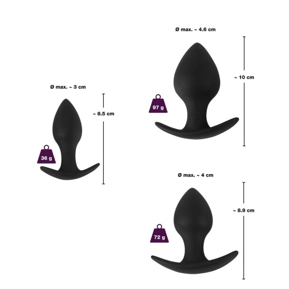 SET TAPPI-PLUG ANALI CON PESO SEX TOY ANAL TRAINER