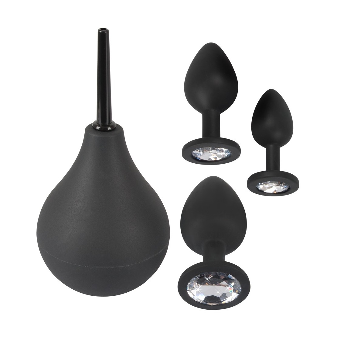 SET TRE PLUG ANALI CON GIOIELLO E CLISTERE ANAL...