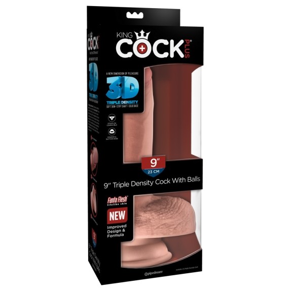 FALLO-DILDO TRIPLA DENSITA' SEX TOY CM. 23 CON TESTICOLI KING COCK