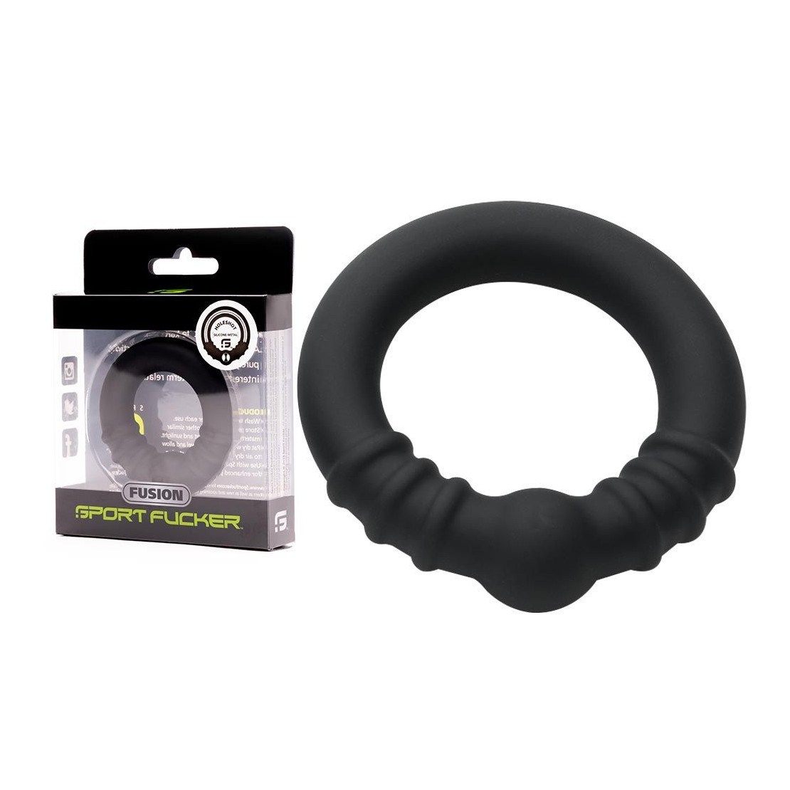 ANELLO FALLICO IN METALLO E SILICONE HOLESHOT