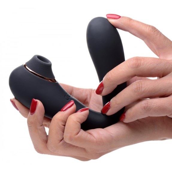 VIBRATORE DOPPIO CON SUZIONE PER DONNA SEX TOY SHEGASM 7X POSE