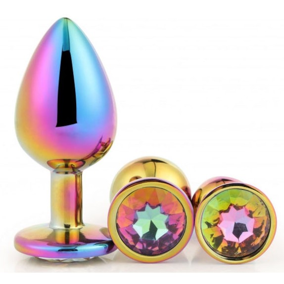 KIT TRE PLUG ANALI CON GIOIELLO MULTICOLOR PLUG SET