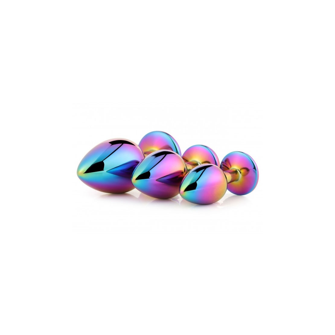 KIT TRE PLUG ANALI CON GIOIELLO MULTICOLOR PLUG...