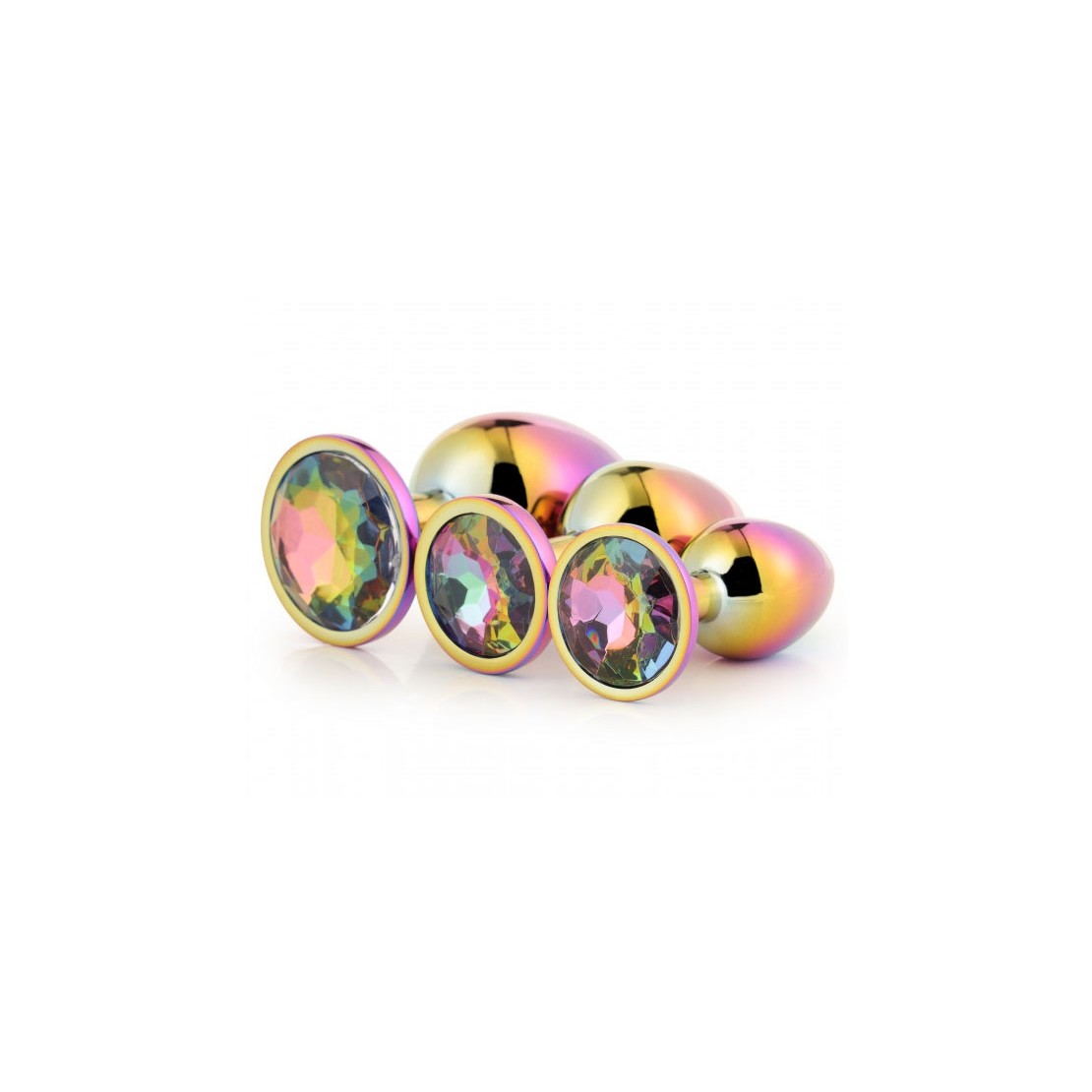 KIT TRE PLUG ANALI CON GIOIELLO MULTICOLOR PLUG...