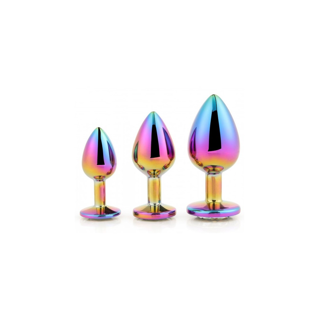 KIT TRE PLUG ANALI CON GIOIELLO MULTICOLOR PLUG...