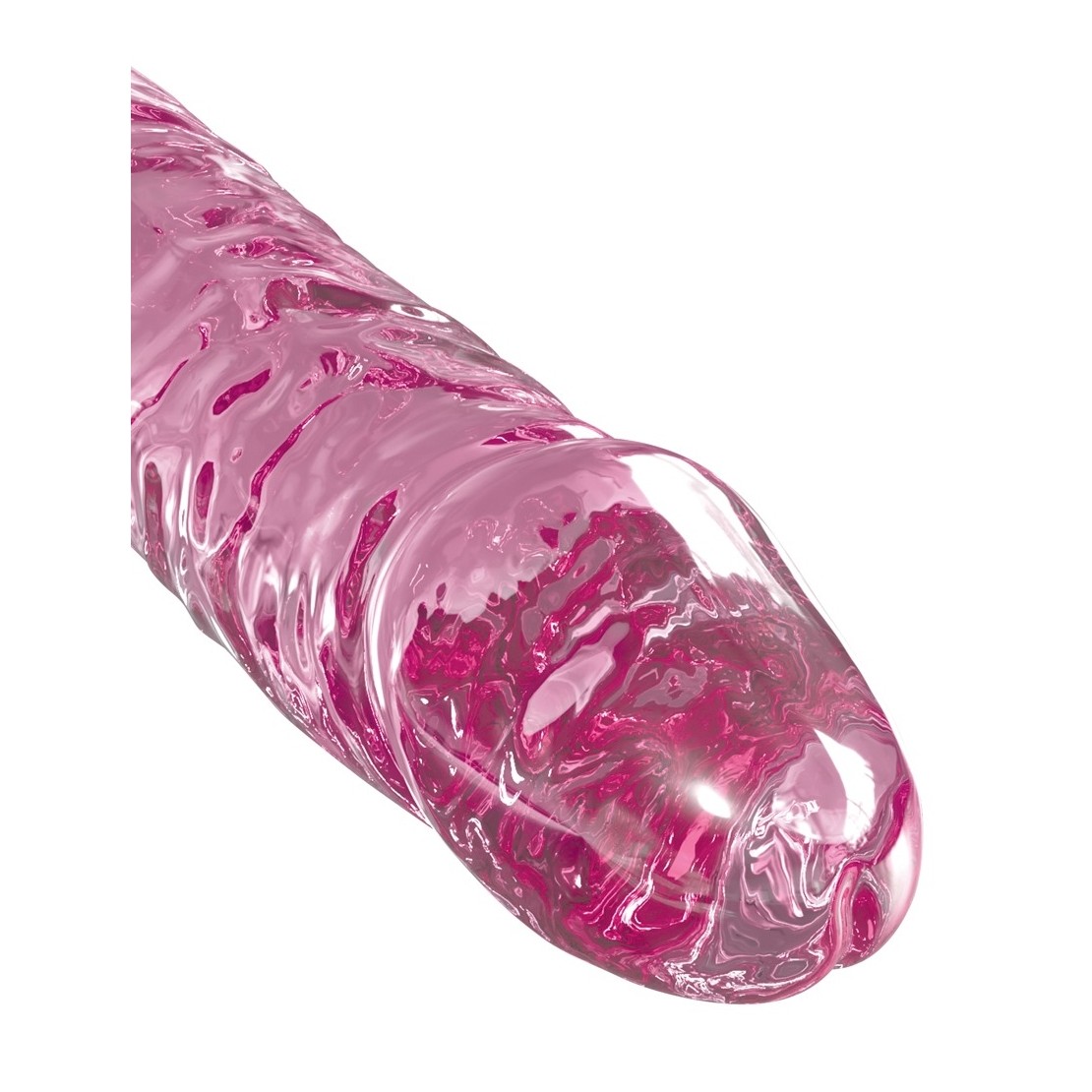 DILDO IN VETRO ROSA CON VENTOSA REMOVIBILE ICICLES