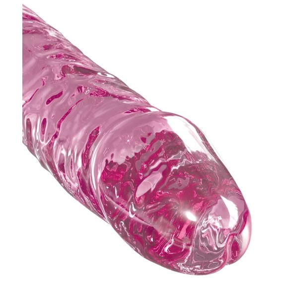 DILDO IN VETRO ROSA CON VENTOSA REMOVIBILE ICICLES