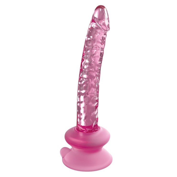 DILDO IN VETRO ROSA SEX TOY CON VENTOSA REMOVIBILE ICICLES 2