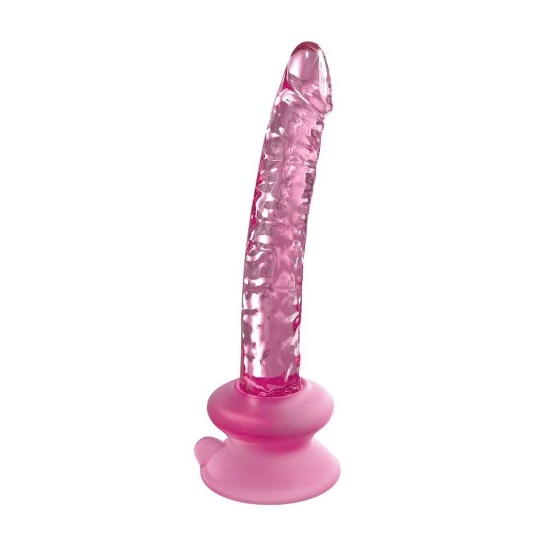 DILDO IN VETRO ROSA CON VENTOSA REMOVIBILE ICICLES