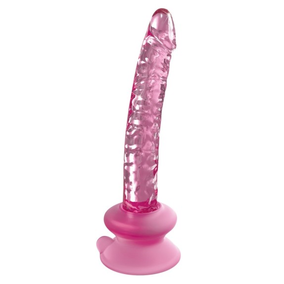 DILDO IN VETRO ROSA CON VENTOSA REMOVIBILE ICICLES
