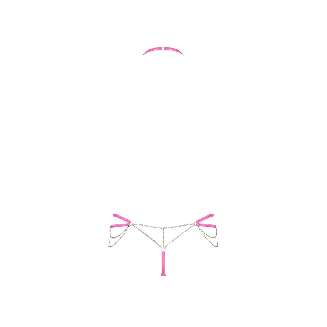 COMPLETO INTIMO SEXY PER DONNA ROSA FLUO CON...