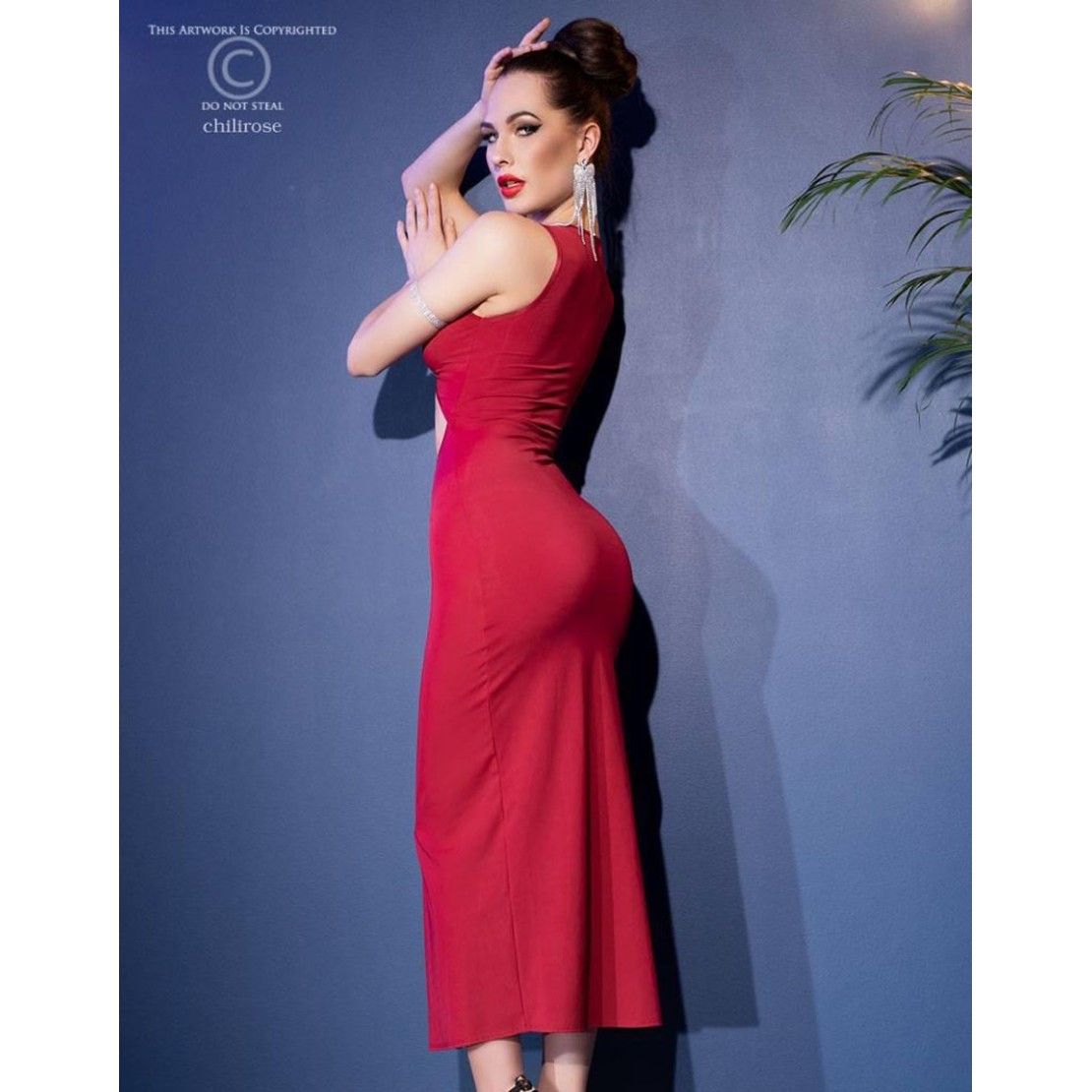 ABITO SEXY PER DONNA LUNGO CON SPACCO LATERALE...