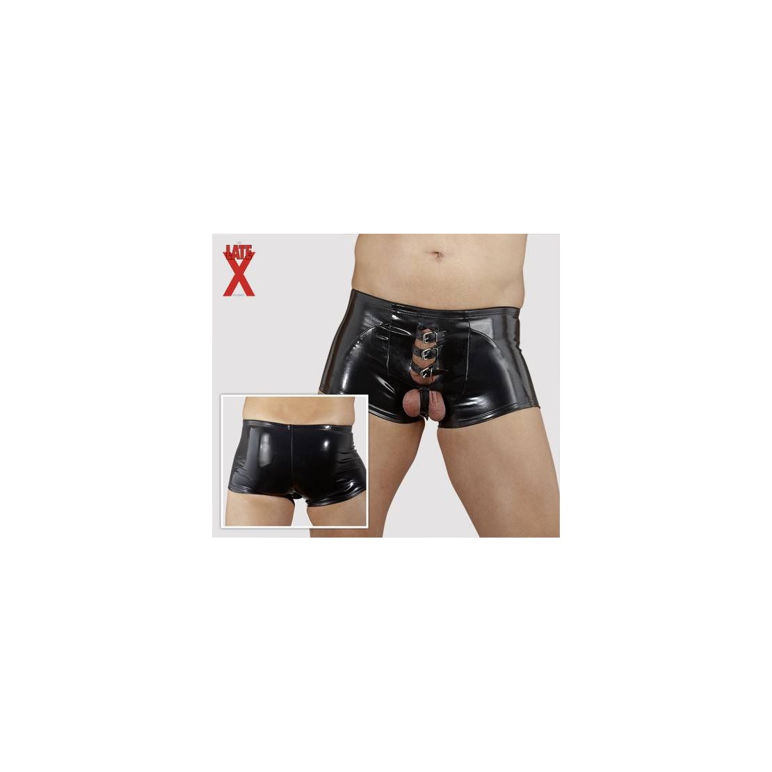BOXER SEXY UOMO IN LATEX CON CINGHIE