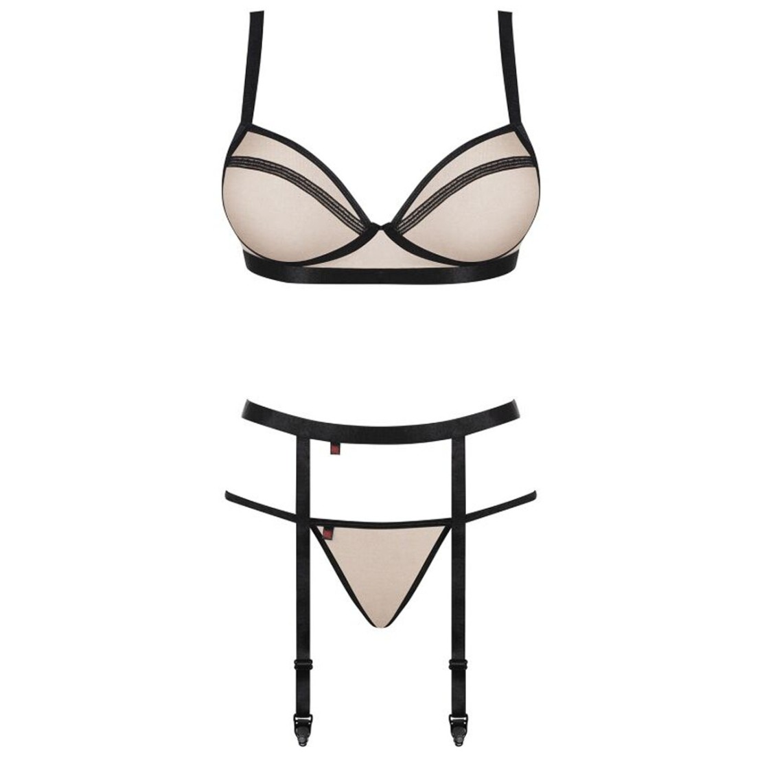 COMPLETO INTIMO SEXY PER DONNA TRE PEZZI NUDELIA
