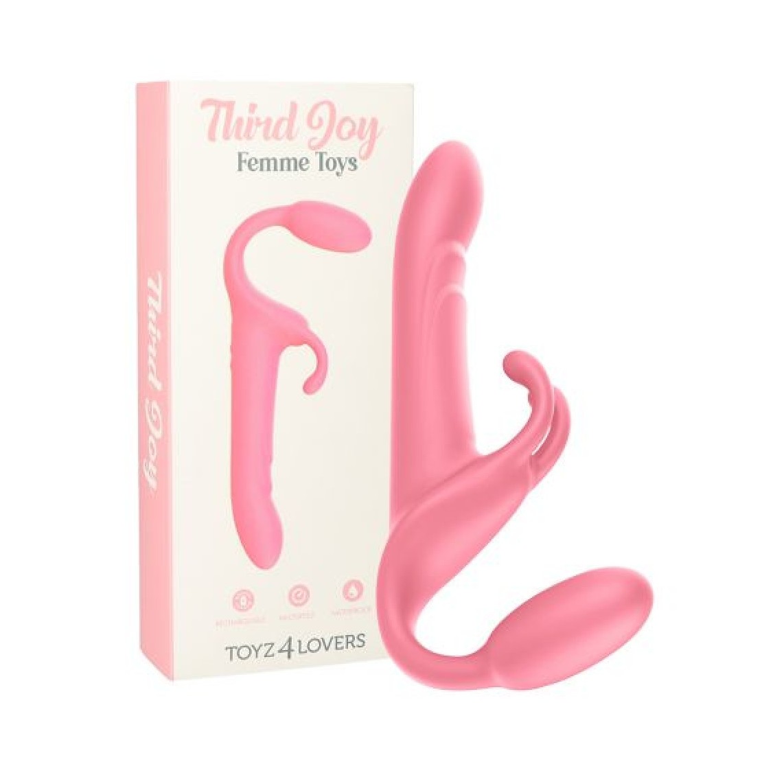 STRAPLESS STRAP-ON TRIPLO VIBRANTE PER DONNA...
