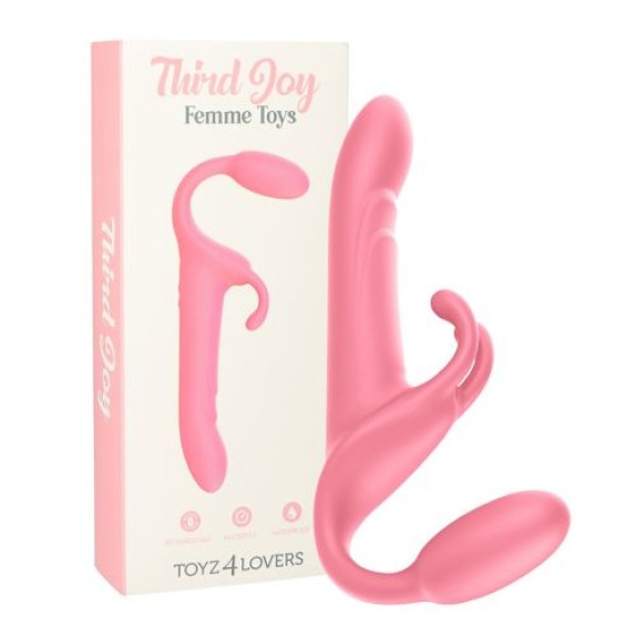 STRAPLESS STRAP-ON TRIPLO VIBRANTE PER DONNA SEX TOY THIRD JOY