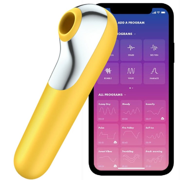 VIBRATORE E ASPIRA CLITORIDE SEX TOY RICARICABILE CON APP...