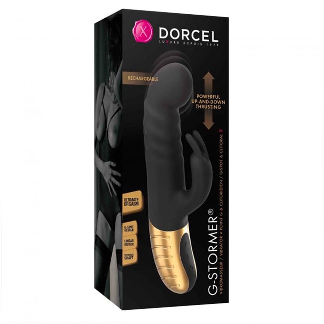VIBRATORE RABBIT CON MOVIMENTO A SPINTA G-STORMER