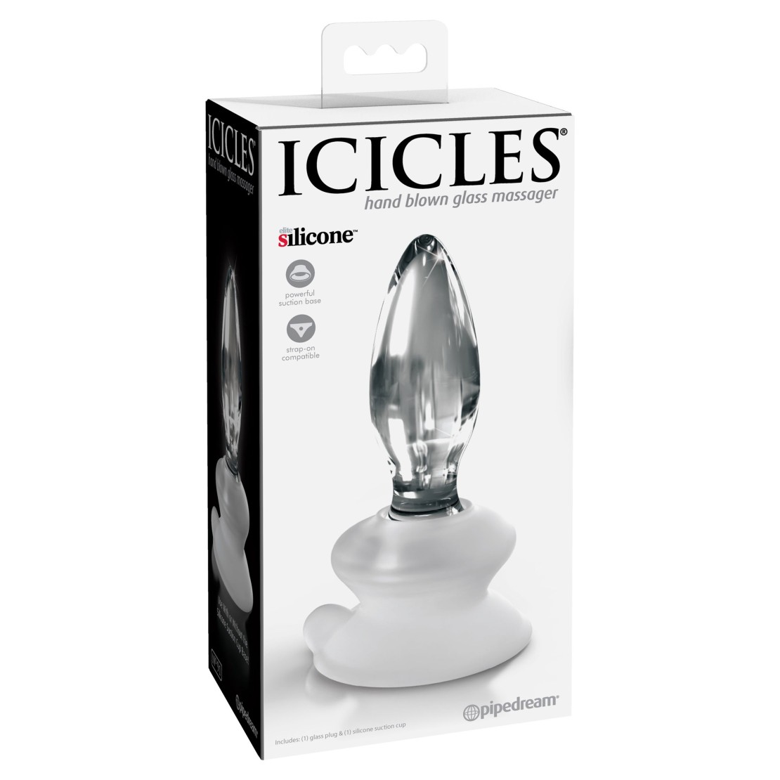 PLUG ANALE IN VETRO CON VENTOSA REMOVIBILE ICICLES