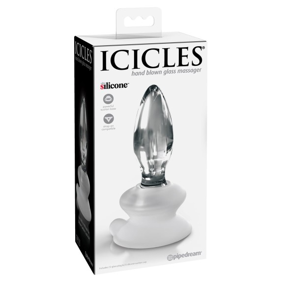 PLUG ANALE IN VETRO CON VENTOSA REMOVIBILE ICICLES