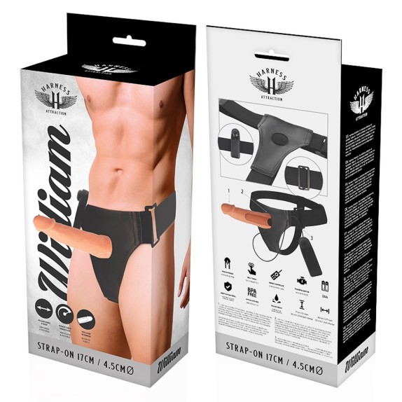 STRAP-ON FALLO INDOSSABILE PER UOMO SEX TOY WILLIAM CON PROLUNGA