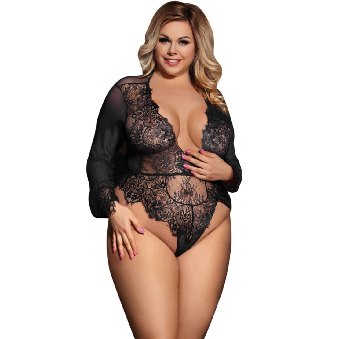 BODY SEXY PER DONNA CON PIZZO IN TAGLIA GRANDE