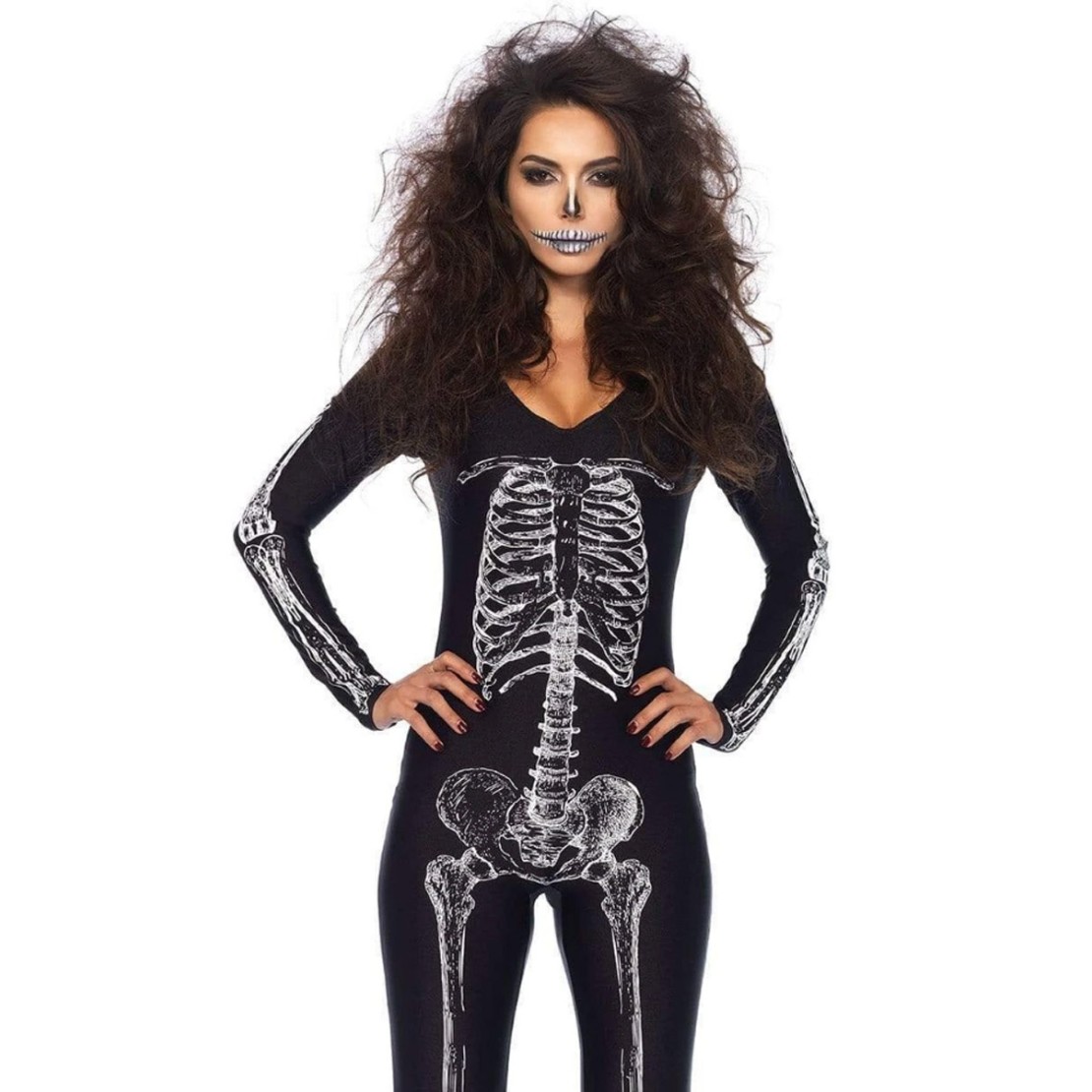 COSTUME HALLOWEEN SEXY TUTA SCHELETRO RAGGI X