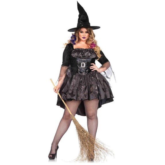 COSTUME HALLOWEEN SEXY STREGA MISTRESS TAGLIE GRANDI