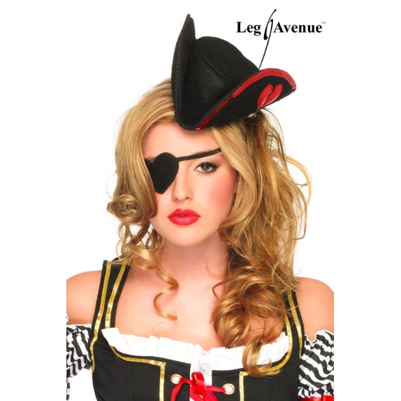 CAPPELLO DA PIRATA SEXY E BENDA A CUORE KIT TRAVESTIMENTO DA PIRATA
