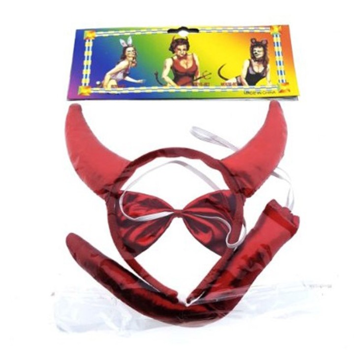 KIT TRE PEZZI ACCESSORI DA DIAVOLETTA SEXY CERCHIETTO CON...