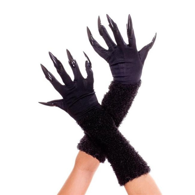 GUANTI SEXY PER DONNA DA LUPO MANNARO CON UNGHIE GLITTERATE 2