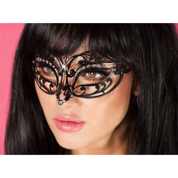 MASCHERA SEXY ELEGANTE IN METALLO CON STRASS CHILIROSE