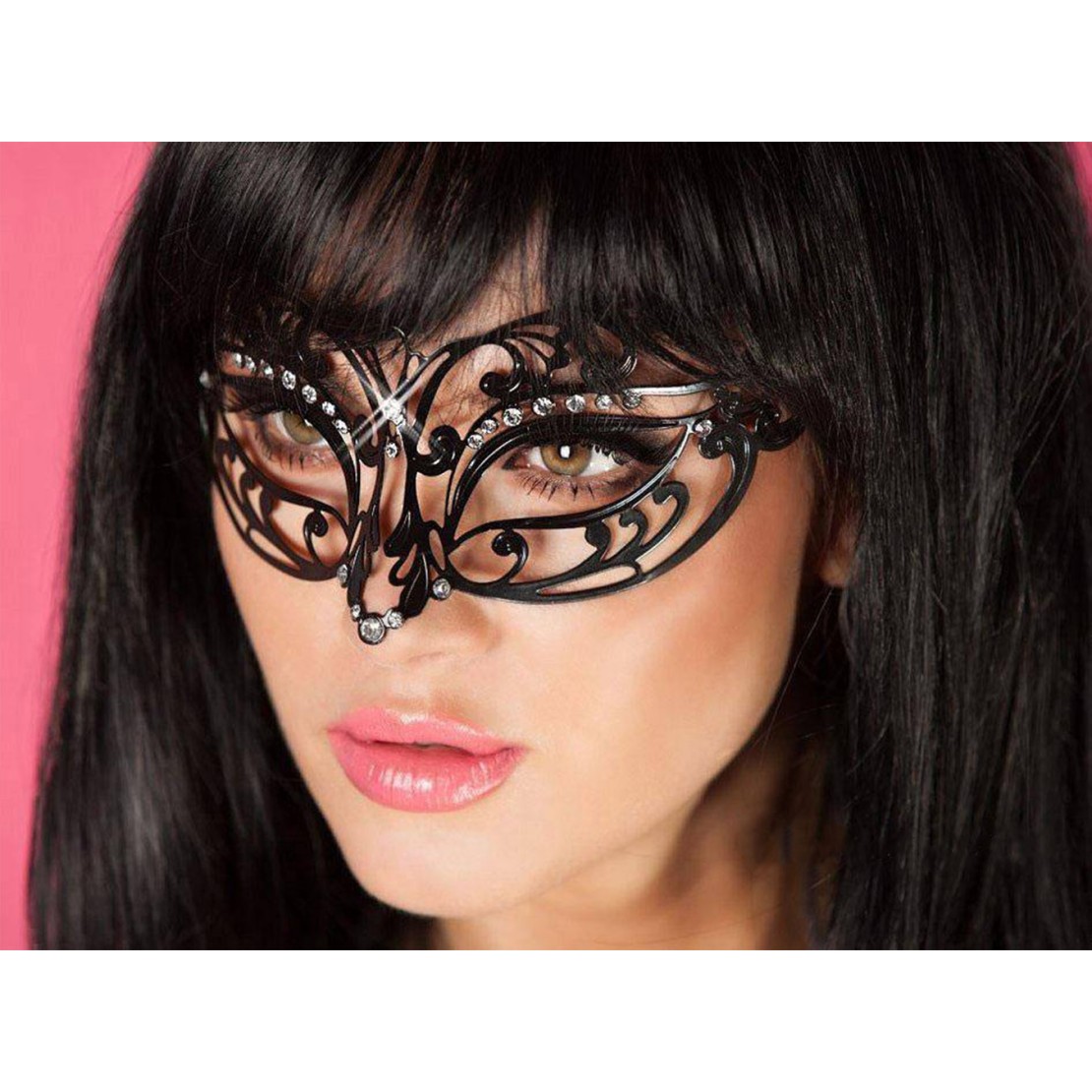 MASCHERA SEXY ELEGANTE IN METALLO CON STRASS...