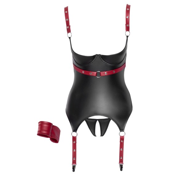 GUEPIERE APERTA SEXY PER DONNA CON MANETTE E COLLARINO
