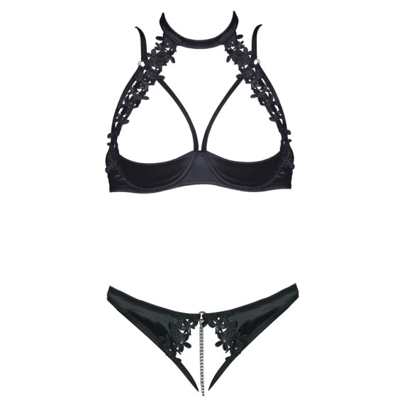 COMPLETO INTIMO APERTO SEXY PER DONNA CON CATENELLA