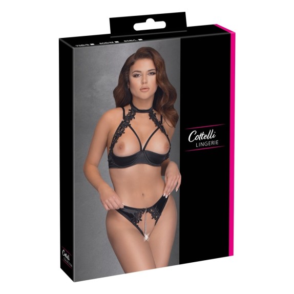 COMPLETO INTIMO APERTO SEXY PER DONNA CON CATENELLA