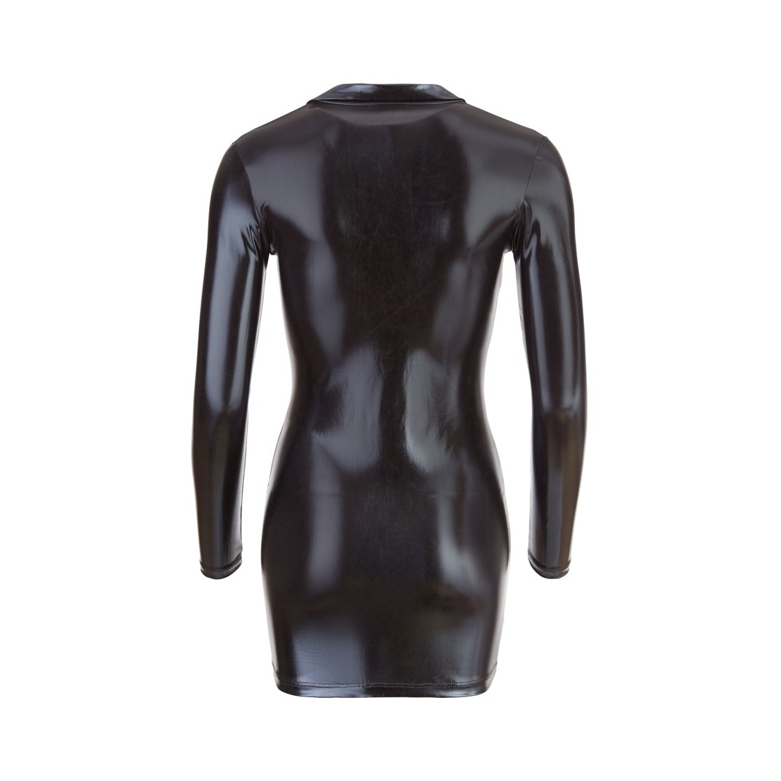 MINI ABITO SEXY IN SPANDEX LUCIDO CON ZIP COTTELLI