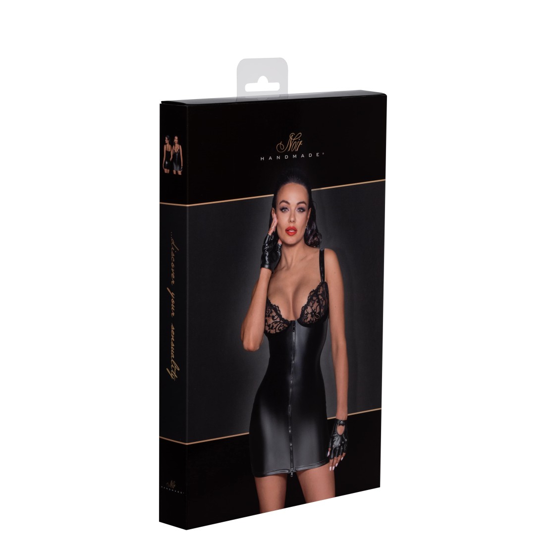 MINI ABITO SEXY PER DONNA IN SPANDEX CON PIZZO...