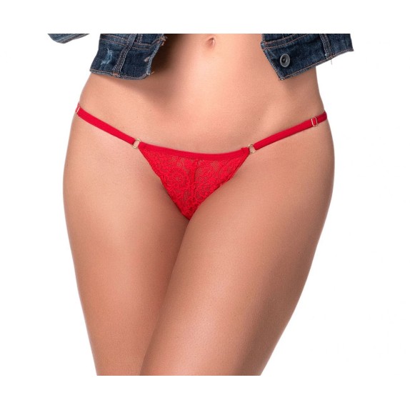 PERIZOMA SEXY PER DONNA IN PIZZO ROSSO MAPALE' LACE KEYHOLE PANTY