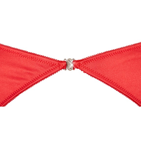 COMPLETO INTIMO SEXY APERTO ROSSO CON REGGICALZE