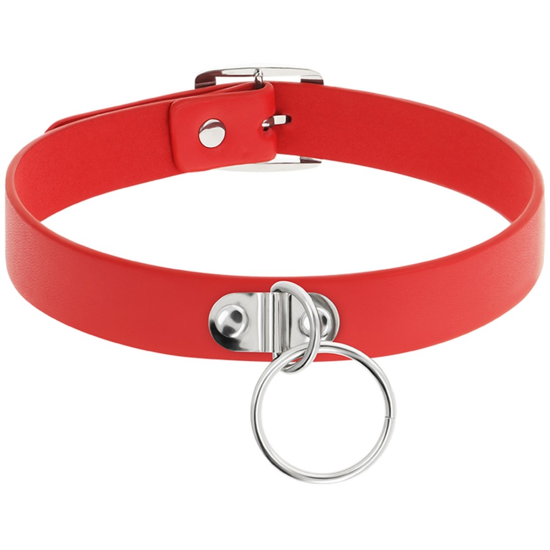 COLLARE SEXY ROSSO CON CIONDOLO IN METALLO
