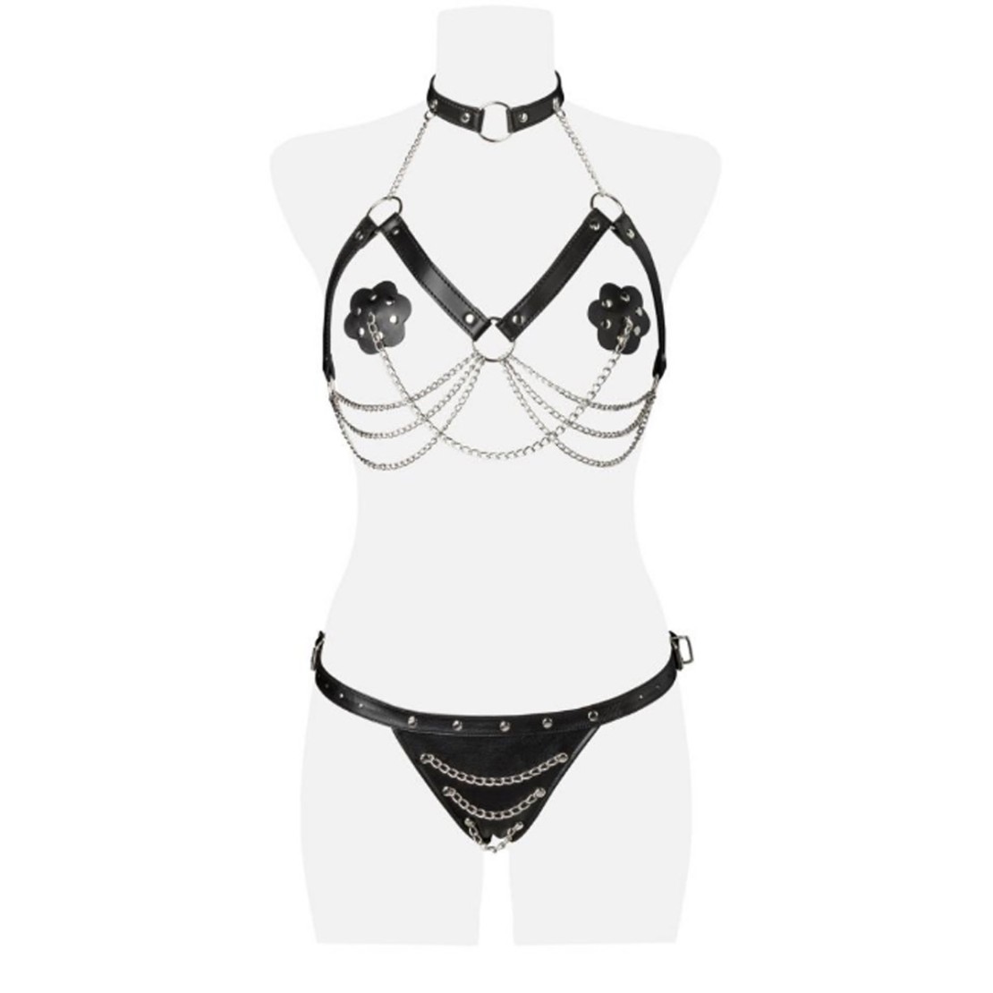 HARNESS COMPLETO INTIMO SEXY DONNA CON CATENE...