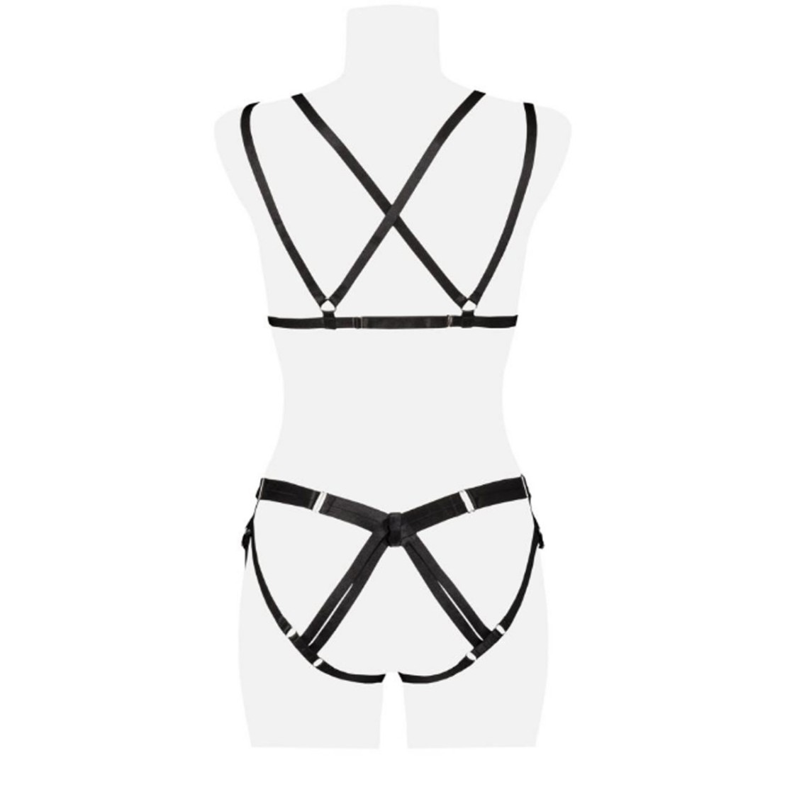 HARNESS SEXY DONNA COMPLETO INTIMO SET 3 PEZZI...