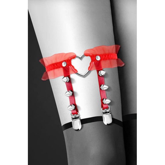 GIARRETTIERA SEXY CON GANCETTI PER CALZE E CUORE ACCESSORIO SEXY
