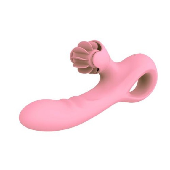 VIBRATORE RABBIT CON LINGUE IN SILICONE SEX TOY PINK TASTE