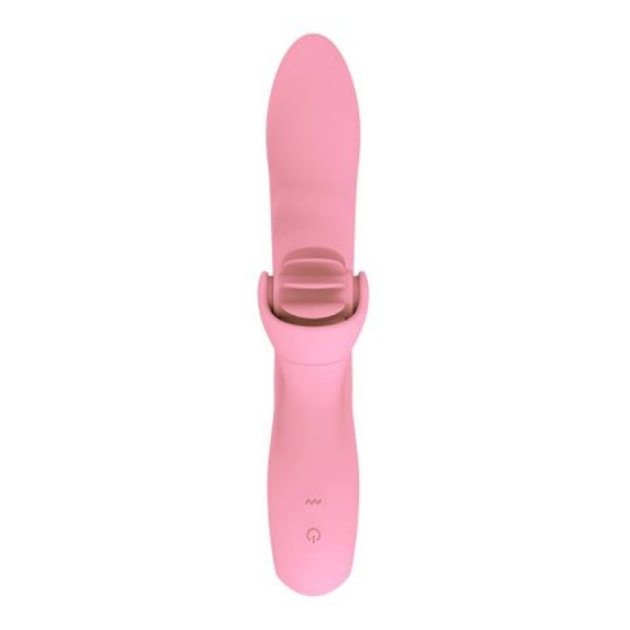 VIBRATORE RABBIT CON LINGUE IN SILICONE SEX TOY PINK TASTE