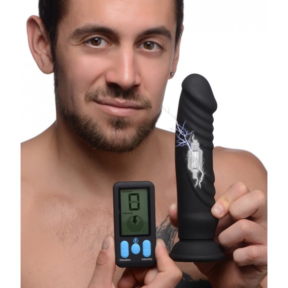 VIBRATORE REALISTICO CON ELETTROSTIMOLAZIONE E-STIM + VIBRATING DILDO