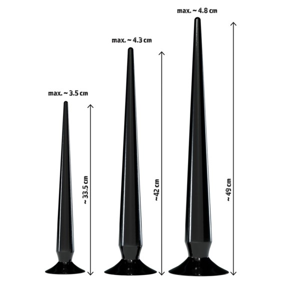 SET 3 SPINE ANALI FLESSIBILI SEX TOYS CON VENTOSA